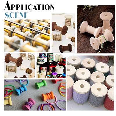   16Pcs 2 Style Wooden Empty Spools for Wire WOOD-PH0002-18-1
