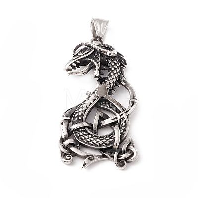 Tibetan Style 304 Stainless Steel Pendants STAS-P305-05AS-1