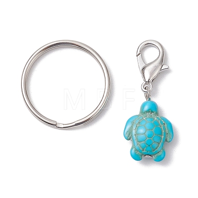 Turtle Dyed Synthetic Turquoise Keychain KEYC-JKC00962-01-1