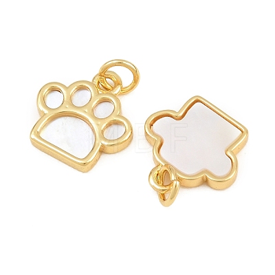 Brass with White Shell Pendants CU-CBA9482-04G-01-1
