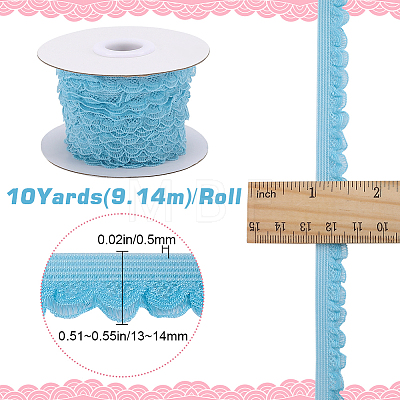 10 Yards Polyester Elastic Lace Trim SRIB-WH0011-121C-1