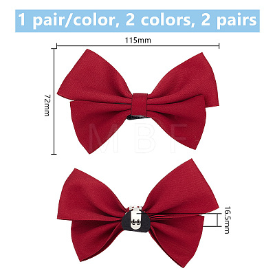 DELORIGIN 2 Pairs 2 Colors Bowknot Polyester Shoe Decorations FIND-DR0001-11-1
