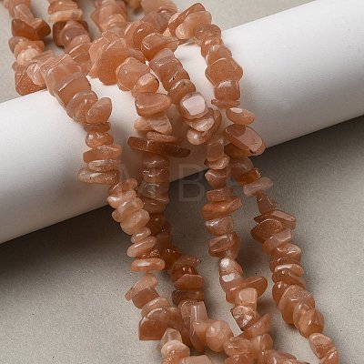 Natural Sunstone Chip Bead Strands G-M205-67-1