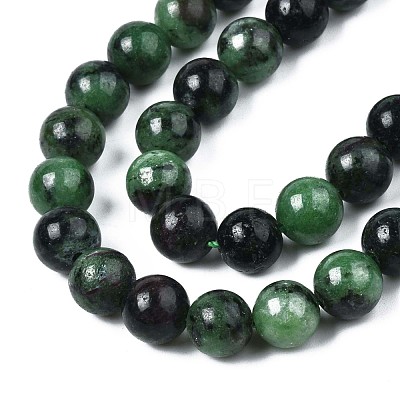 Natural Ruby in Zoisite Beads Strands G-Q961-16-8mm-1