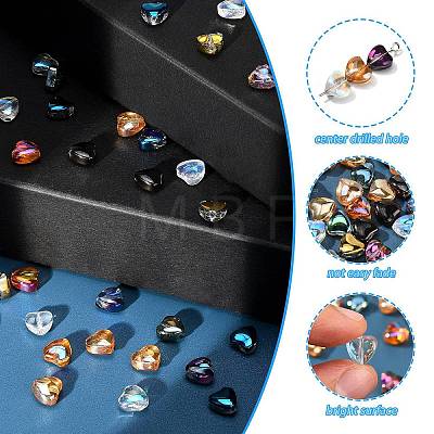 100Pcs 9 Colors Electroplate Glass Beads Strands EGLA-CJ0001-12-1