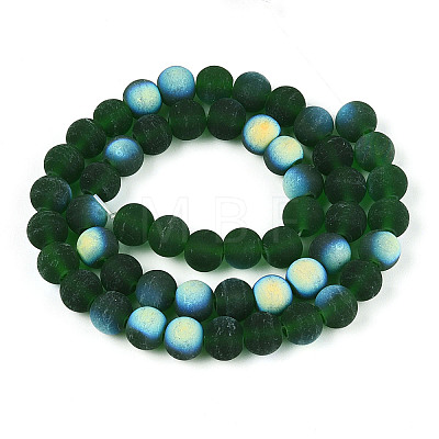 Frosted Transparent Glass Beads Strands GLAA-T032-T8mm-MBB22-1