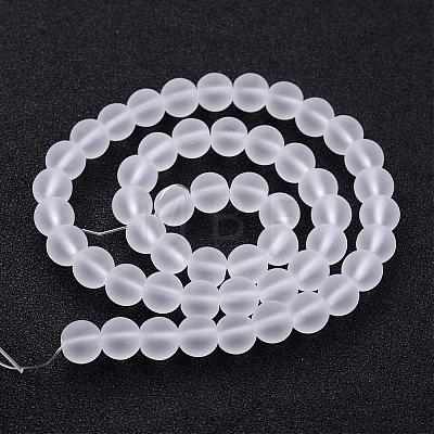 Frosted Glass Bead Strands X-GLAA-G016-6mm-01-1