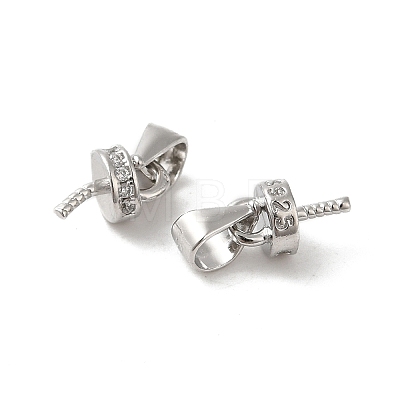 Rhodium Plated 925 Sterling Silver Cup Peg Bails FIND-Z008-15P-1