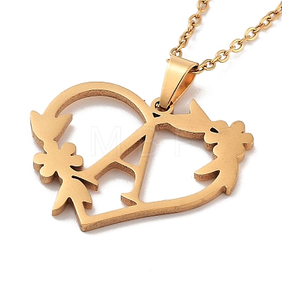 PVD Vacuum Plating 201 Stainless Steel Pendant Necklaces NJEW-R267-02A-G-1