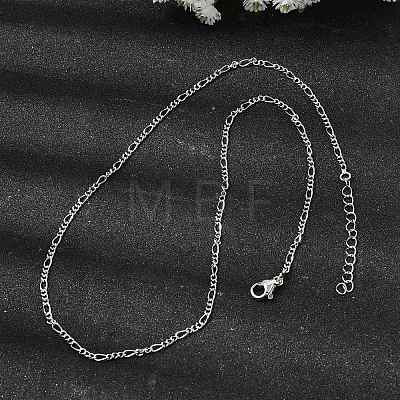 Brass Figaro Chain Necklaces for Women NJEW-B157-02P-1