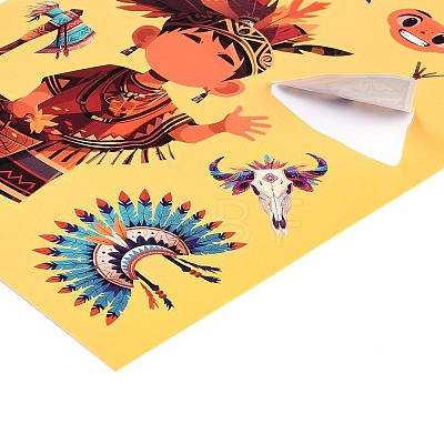 6Pcs Thanksgiving Day Paper Self-Adhesive Picture Stickers STIC-C010-32-1