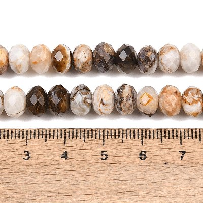 Natural Petrified Wood Beads Strands G-C259-A29-5x8mm-1