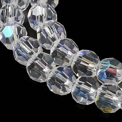 Electroplate Transparent Glass Beads Strands EGLA-A035-T4mm-L19-1
