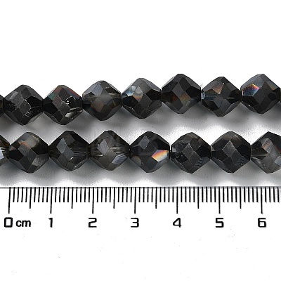 Electroplate Transparent Glass Beads Strands EGLA-I019-HR01-1
