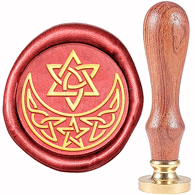 Brass Wax Seal Stamp AJEW-WH0337-001-1