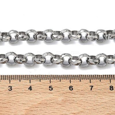 7MM 304 Stainless Steel Rolo Chain Necklaces for Women Men NJEW-Z115-01P-1