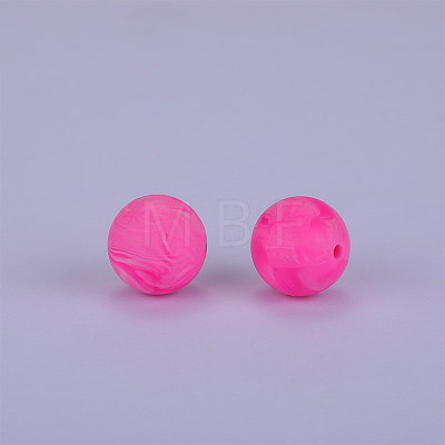 Round Silicone Focal Beads SI-JX0046A-124-1