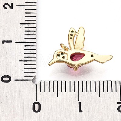 Brass Micro Pave Cubic Zirconia Charms KK-N261-11G-1