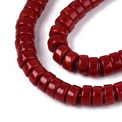 Opaque Solid Color Glass Beads Strands GLAA-N026-3x6mm-06-1