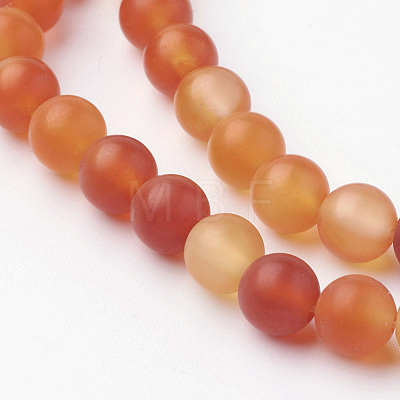 Natural Red Agate Bead Strands G-G735-64F-6mm-1