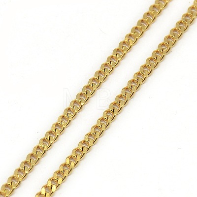 Trendy Unisex 201 Stainless Steel Twisted Chain Necklaces NJEW-L043-44G-1