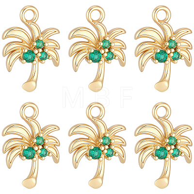 10Pcs Brass Micro Pave Cubic Zirconia Pendants KK-BBC0027-94-1