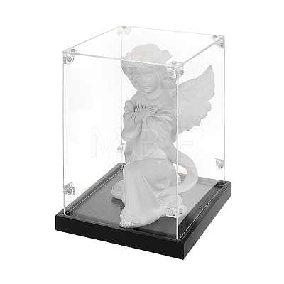 Acrylic Minifigure Display Cases with Black Base ODIS-WH0030-314B-1