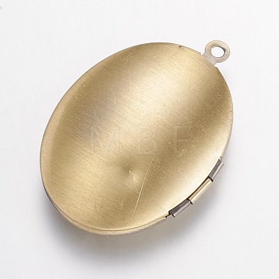 Brass Locket Pendants KK-N0116-048AB-1