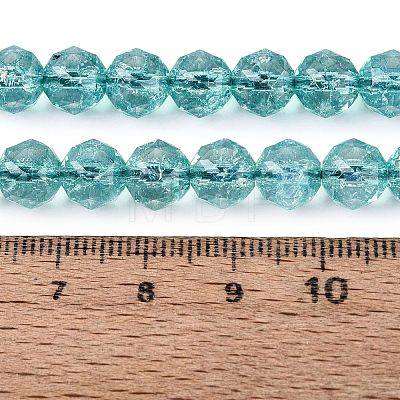 Crackle Transparent Glass Beads Strands GLAA-Q108-02A-04-1