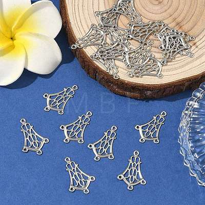 Tarnish Resistant 304 Stainless Steel Hollow Flower Chandelier Component Links STAS-R083-25-1