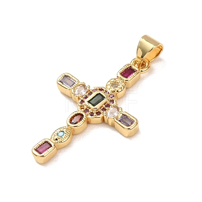 Brass Micro Pave Cubic Zirconia Pendants KK-P352-03B-G-1
