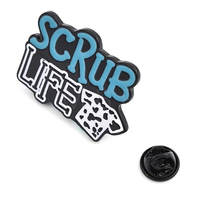 Word Scrub Life Enamel Pins JEWB-D279-07B-02-1