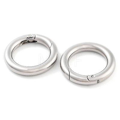 Non-Tarnish 304 Stainless Steel Spring Gate Rings X-STAS-Q032-1B-1