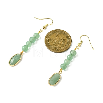 Green Aventurine Dangle Earring for Women EJEW-JE05928-01-1