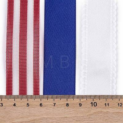 9 Yards 3 Styles Independence Day Polyester & Polycotton Ribbons Sets SRIB-A015-02A-07-1