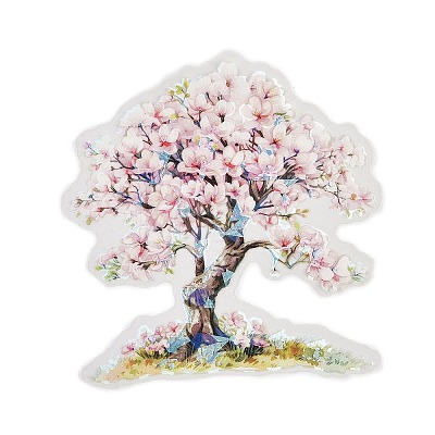 10Pcs 10 Styles Flower Tree Waterproof PET Stickers DIY-G121-03F-1