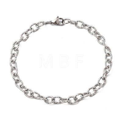 201 Stainless Steel Cable Chain Bracelets STAS-T077-15P-1