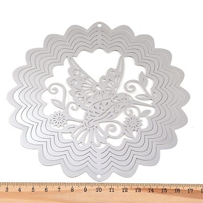 201 Stainless Steel 3D Rotating Hanging Wind Spinner STAS-B122-01P-07-1