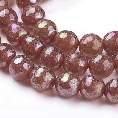Electroplate Natural Carnelian Beads Strands G-P430-10-B-1