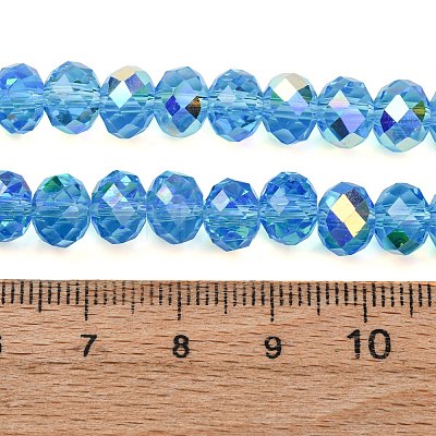 Electroplate Transparent Glass Beads Strands EGLA-A046-01C-16-1