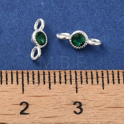 925 Sterling Silver Pave Cubic Zirconia Connector Charms STER-Z007-01P-02-1