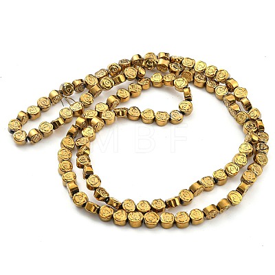 Golden Plated Electroplate Glass Beads Strands EGLA-G037-01A-FP01-1