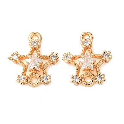 Brass Pave Clear Cubic Zirconia Connector Charms CU-CBAEC99-08G-1