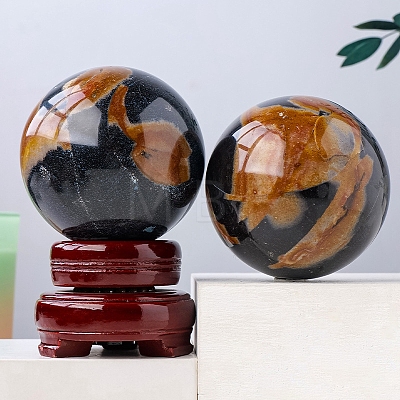 Natural Tourmaline Healing Ball Figurines PW-WG80534-02-1