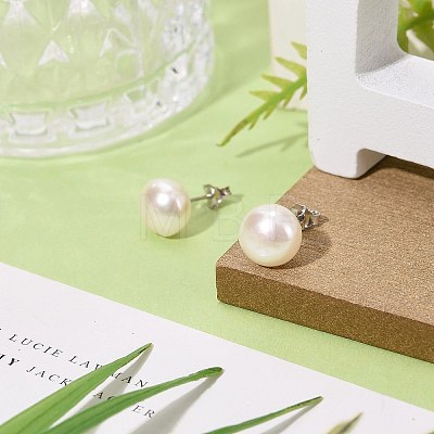 Valentine Presents for Her 925 Sterling Silver Ball Stud Earrings EJEW-D029-9mm-2-1