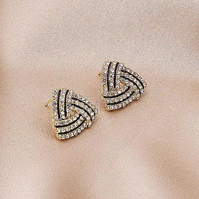 Alloy Rhinestone Stud Earrings FS-WGE0AD6-47-1