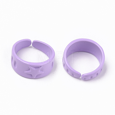 Spray Painted Alloy Cuff Rings RJEW-T011-30C-RS-1