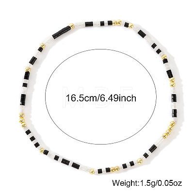 Minimalist Plastic & Brass Beads Stretch Bracelets for Women MY0437-1-1
