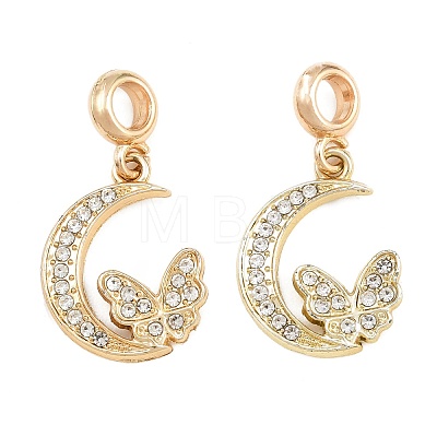 Alloy Crystal Rhinestone European Dangle Charms AL-CBAC2D3-10G-1