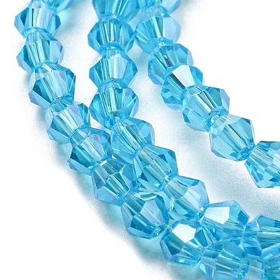 Transparent Electroplate Glass Beads Strands EGLA-A039-T4mm-A19-1